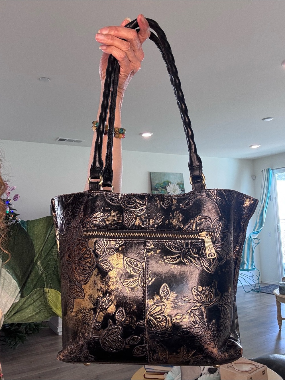 Patricia Nash Alexia metallic floral Tote Bag - Picture 7 of 17